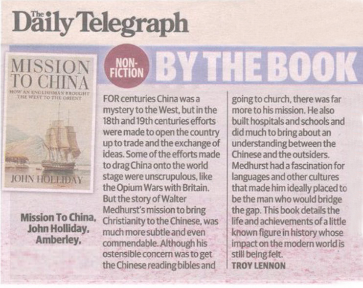 daily telegraph John Holliday Tallai Books